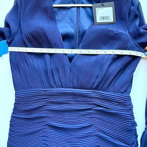 NWT Ieena for Mac Duggal  Pleated Bell Sleeve Chiffon Cocktail Mini Dress, Size - Picture 12 of 12